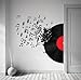 Price comparison product image Moonwallstickers.com Vinyl Record Blowing Music Notes Decal for Housewares - 63 x 53.1 Inches | 77 x 135 cm