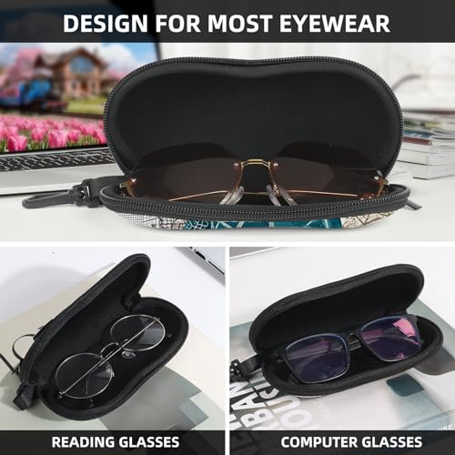 Image of Sunglasses Soft Case, Cute Ultra Light Portable Neoprene Zipper Eyeglass Glasses Case with Belt Clip for Men Women
