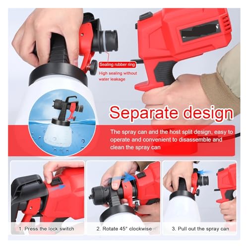 Electric Paint Spraying Machine 800ml Large Capacity Bottle Detachable Multifunctional High Pressure Sprayer Easily Cope with Various Scenarios - Image 4