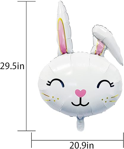 Miniatura 3 de Globos de conejo de Pascua, globos de cabeza de conejo, globos de aluminio para fiesta temática de Pascua, conejito de Pascua, suministros de fiesta