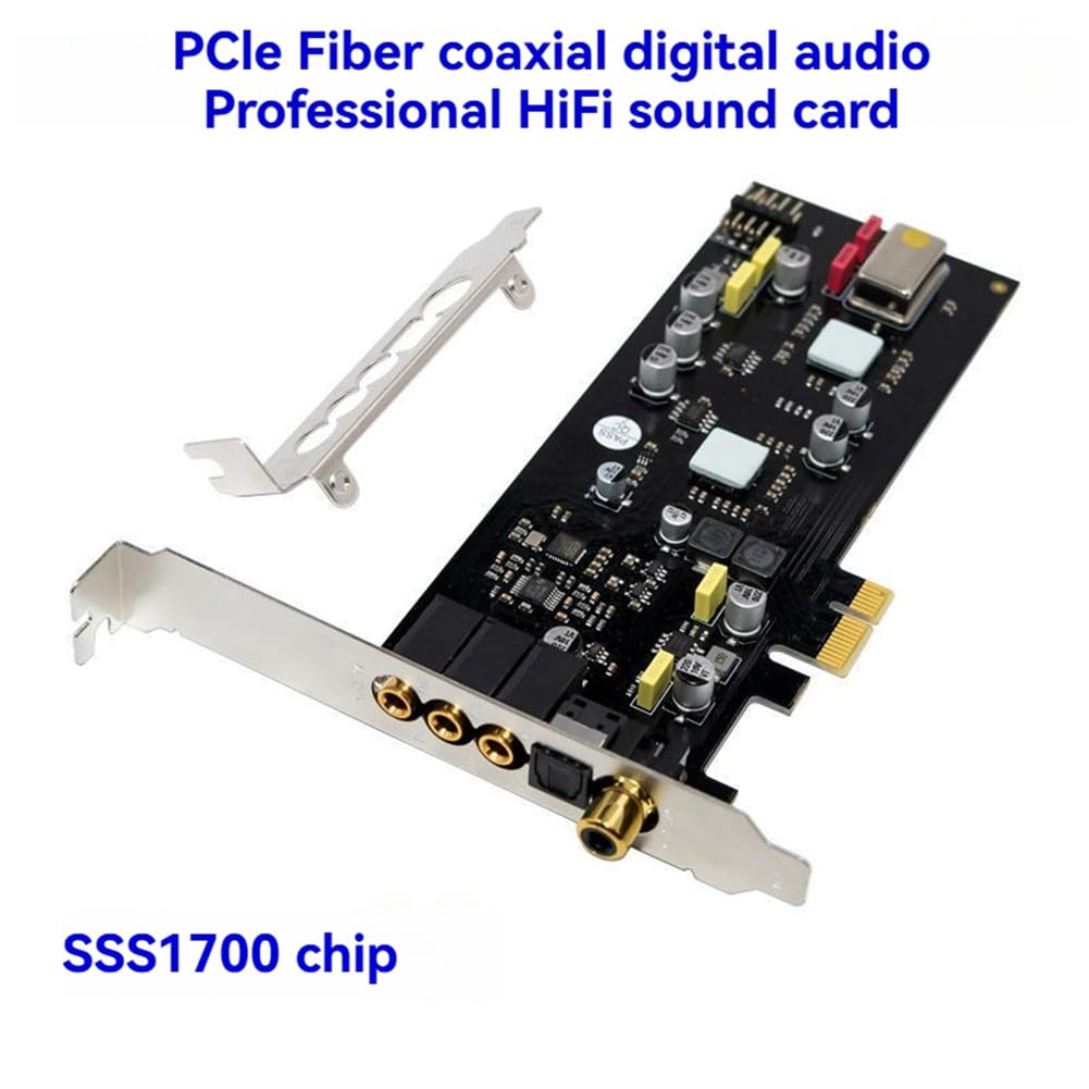 Wewnętrzna karta dźwiękowa PCIe SSS1700 X1 światłowodowy koncentryczny cyfrowy dźwięk do domowego HiFi bez sterowników