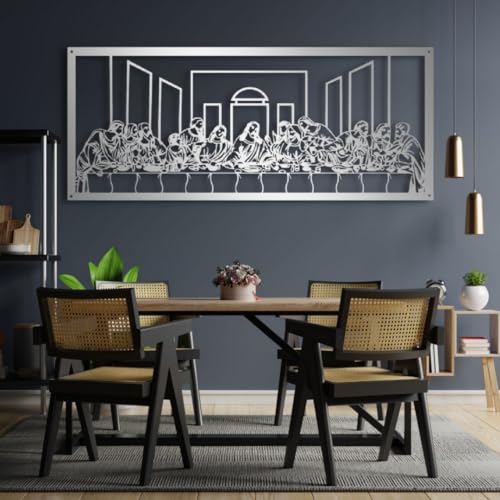 Art mural de la Cène décoration religieuse chrétienne métal chambre