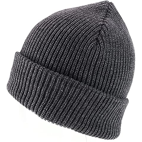 Armycrew 100% Acrylic Oversized XXL Thick GI Watch Cap Ribbed Knit Beanie Hat, Charcoal, XXL Cover