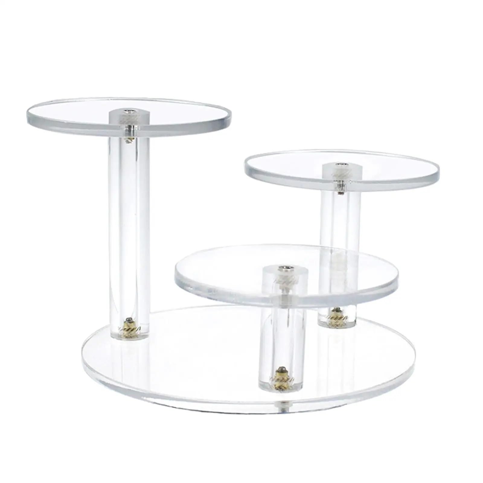 QuxetlRyz Perfume Organiser Display Risers Round Finger Ring Riser 3 Tier Mini Display Stand for Dessert Figurines Small Cake Action Figures(Transparent)