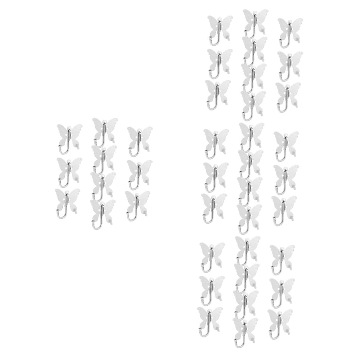 PartyKindom 4 Set Gancio a farfalla in acciaio inox 10pz gancio per fioriera da appendere appendiabiti da parete appendiabito da muro decorazione casa ganci in metallo per appendere Silver