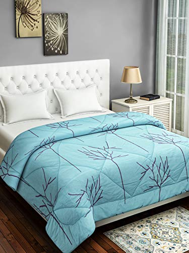 Image of Swayam Double Size AC Comforter | 254 cm X 228 cm | Blue, 150 GSM | Comes with Health Layer : Prevents oozing Out of Fibre