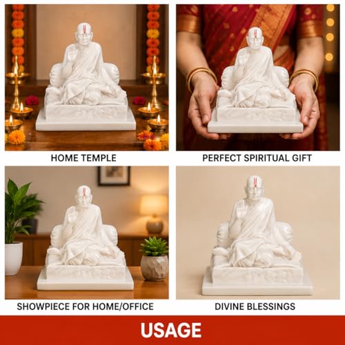 Image of KariGhar Swami Samarth Idol Multicolor Resin Figurine Perfect for Car Dashboard, Office and House Warming 2.5 inch