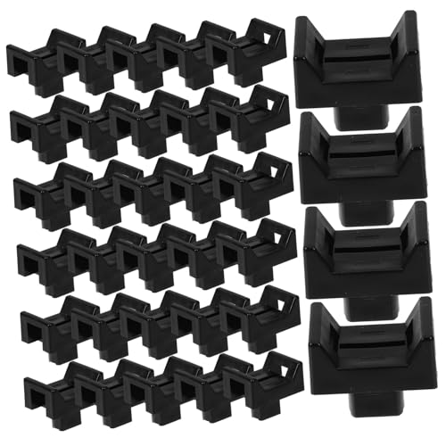 NUOBESTY 100 piezas Bases de Montaje para Bridas con Agujeros Tornillos Soportes de Nylon para Organización de Cables de Tipo Silla de Negro para Hogar y Oficina
