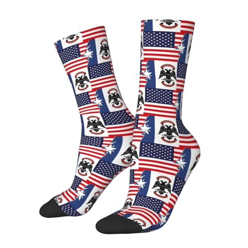Casional Calcetines Bandera De Von Ormy, Texas Y América Cómodos Calcetines De Hombres Antiampollas Work Socks Para Futbol Trekking Running 40Cm
