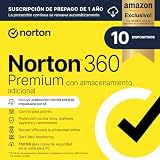 Norton 360 Premium Exclusivo Amazon*|Antivirus 10 Dispositivos|1 año con renovación automática| Descarga digital