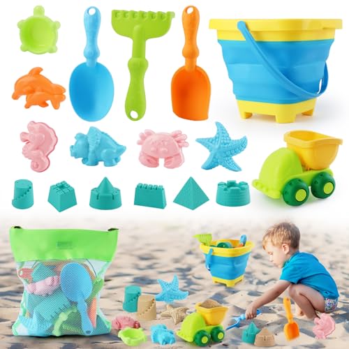 VFANDV Sandspielzeug, 18 Stück Kinder Strandspielzeug Set Sandkasten...