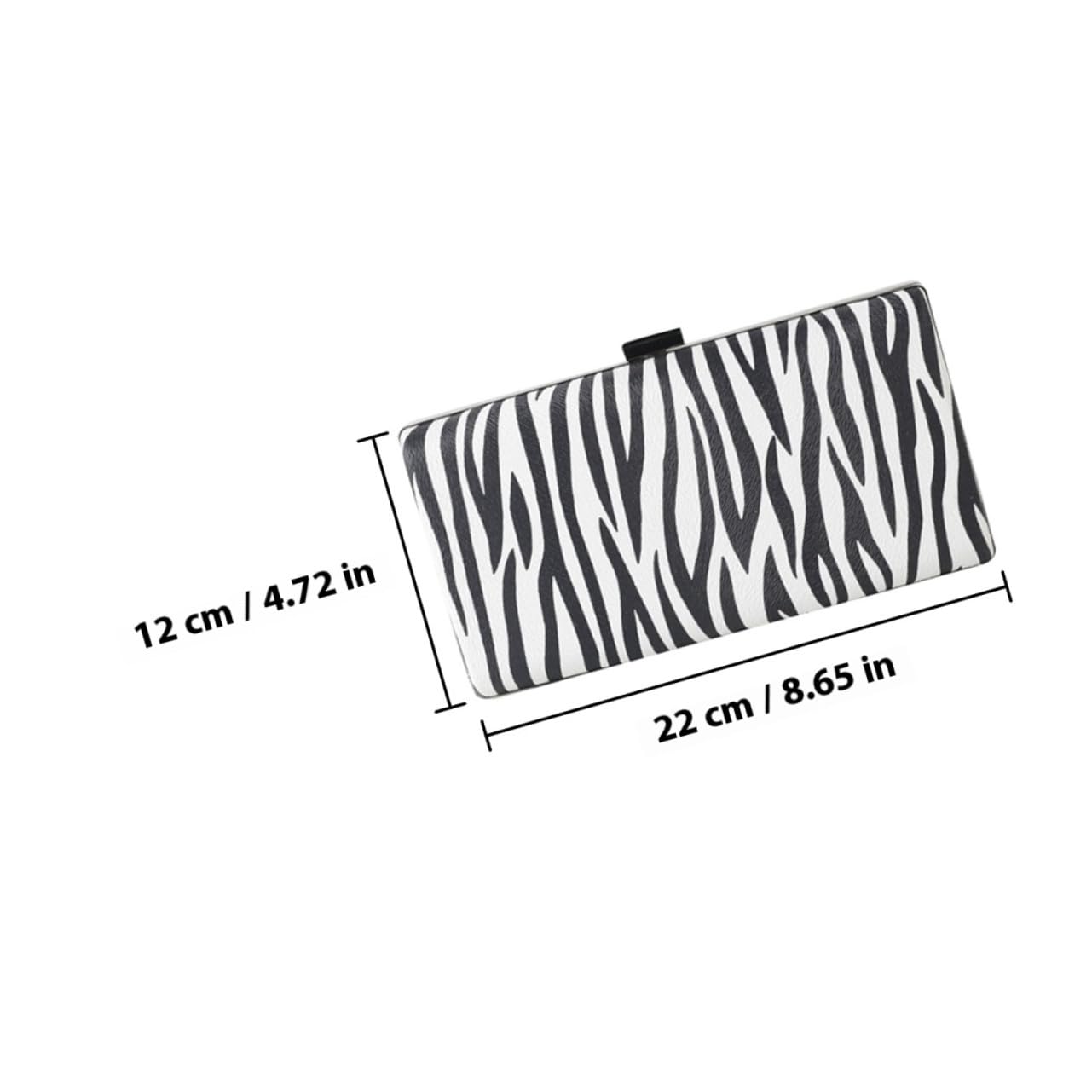 Anneome Bolso de Mano de PU Estampado de Rayas de Cebra, Bolso de Noche Elegante y Práctico para Fiesta, Diseño Único y Conveniente en Color Negro