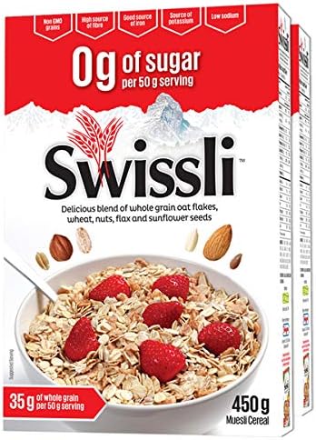 Swissli Muesli 15.8 oz - 0g of Sugar per serving - NON GMO - 2 pack