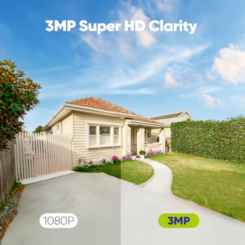 SANNCE Wireless CCTV Camera System, 8CH 5MP NVR, 4X 3.0MP Outdoor Security IP Cameras with P2P, One-Way Audio, Dual WiFi System, Human AI Motion Detection, 1TB Hard Disk, Work with Alexa