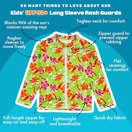 Image of SwimZip UPF 50+ Long Sleeve Rash Guard for Boys' and Girls' - Baby, Toddler, Kids