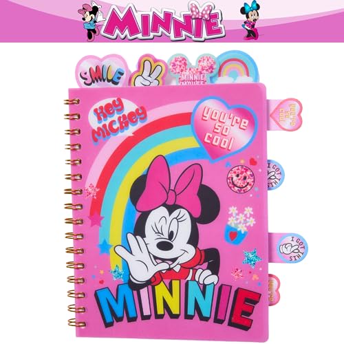 Carnet Minnie Mouse rose à spirales avec stylo et onglets de notes - 8