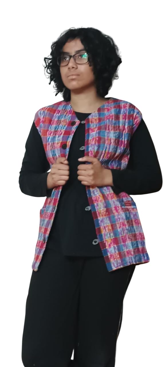 ekok Cotton Linen Lining, Khesh Fabric Outer Sleeveless Khesh Jacket for Men and Women Winter Season (48)-picture-51