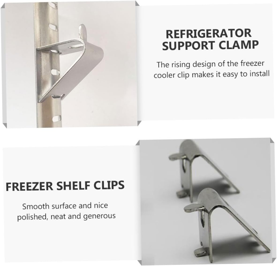 25Pcs Stainless Steel Freezer Shelf Hooks Easy Install Cooler Rack Clips for Fridge Organization Durable Fasteners for Space Saving Storage