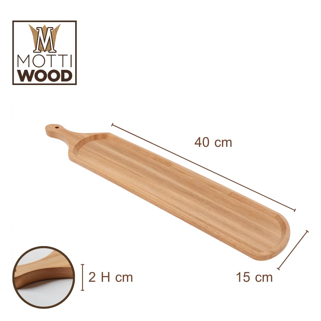 Set Taglieri Servi Crostino e Aperitivo, 100% Legno Faggio, Vassoio Aperitivi, Tagliere in Legno per Aperitivo e Antipasto, 3 Misure, Made in Italy (5, 40 cm)