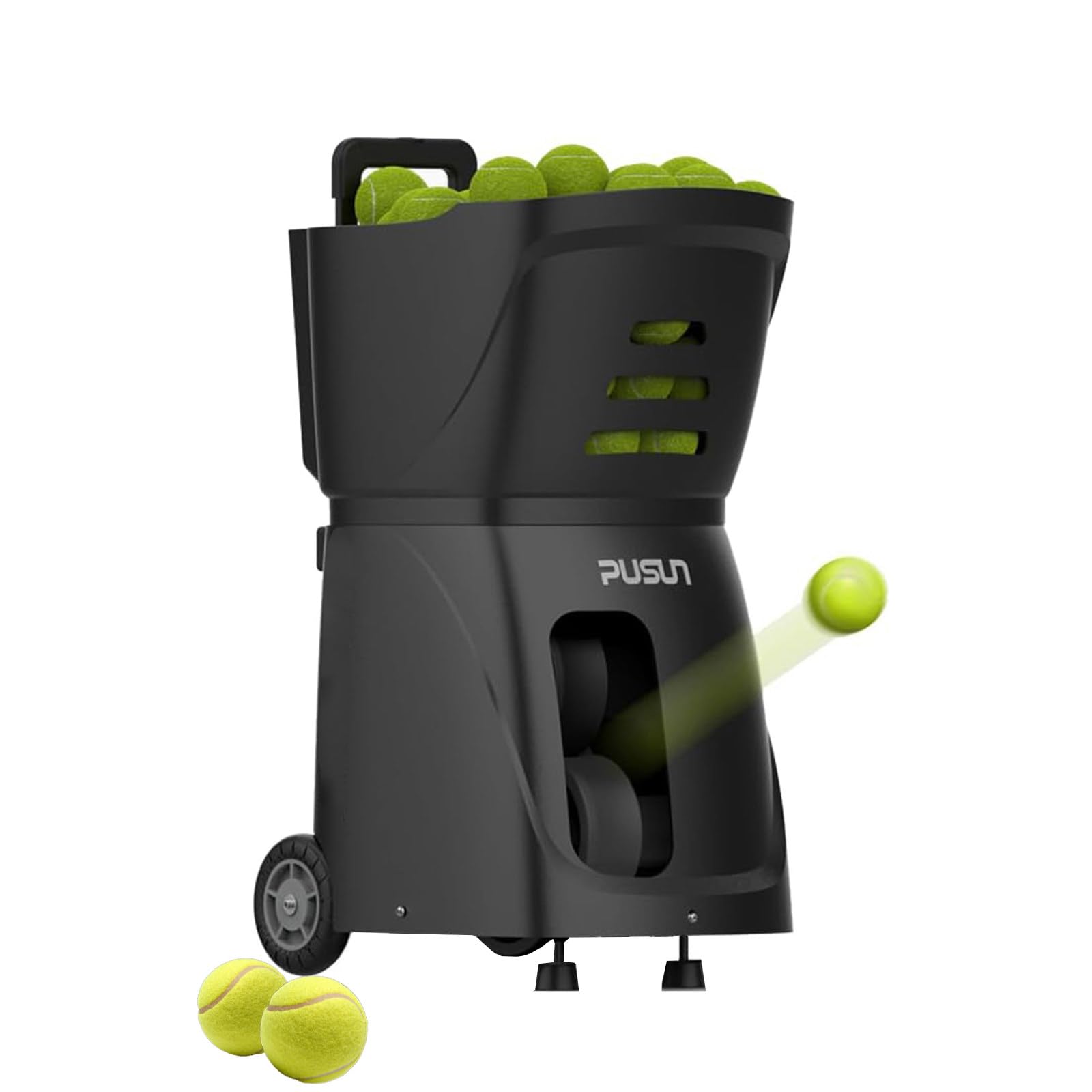 Máquina Lanzadora de Pelotas de Tenis: Control Dual Mediante Aplicación y Control Remoto, Capacidad para Más de 100 Pelotas, Duración de Batería de 4 a 6 Horas para Entrenamiento.