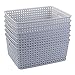 Cadineer Cestino portaoggetti in plastica in rattan, set di 6 cesti organizer grigi