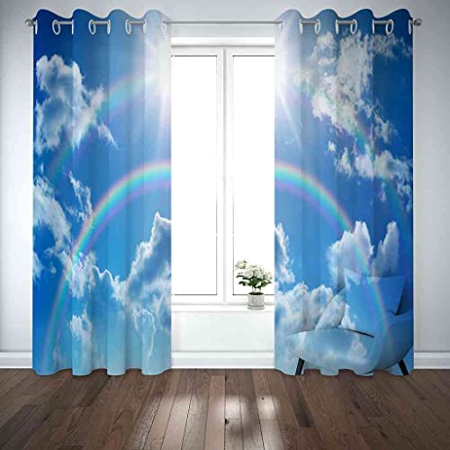 Rideau de fenêtre moderne pour chambre d'enfant paysage nuages 3D - 5