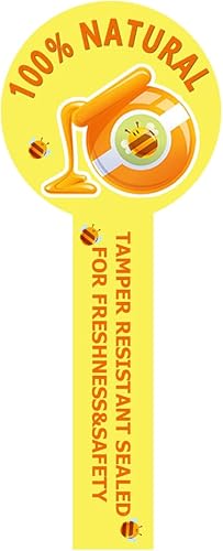 Miniatura 2 de Etiquetas de sellos a prueba de manipulaciones para frascos de miel de 1.5 x 4 pulgadas, calcomanías de miel a prueba de manipulaciones, etiquetas