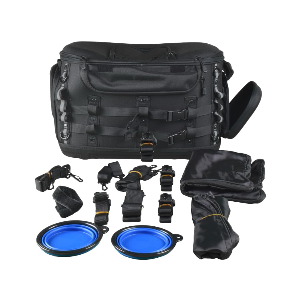 Motorcycle Grand Pet Palace - Transportín versátil para mascotas con clasificación UV para gatos y perros, 21.3 pulgadas de ancho x 15.2 pulgadas de alto x 13 pulgadas de profundidad, color