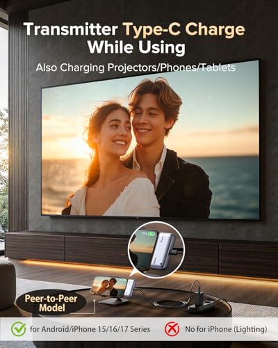 Image of llano S850 Upgraded Type-C Wireless HDMI Transmitter and Receiver, 50M, Ultra 4K Decode Input 1080P@60Hz Output, Plug&Play 5G+2.4G and Audio for Phone /Tablet /Laptop /PC to Monitor /Projector /TV Box