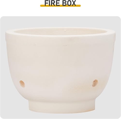 Miniatura 6 de Vasitelan Parrilla de carbón portátil de cerámica de 13 pulgadas, parrilla de carbón Kamado BBQ (rojo)