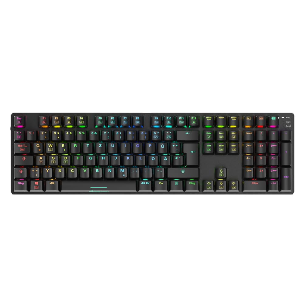 Sharkoon Skiller SGK36W Black,RGB, 2.4 GHz Wireless Connection, Huano Red