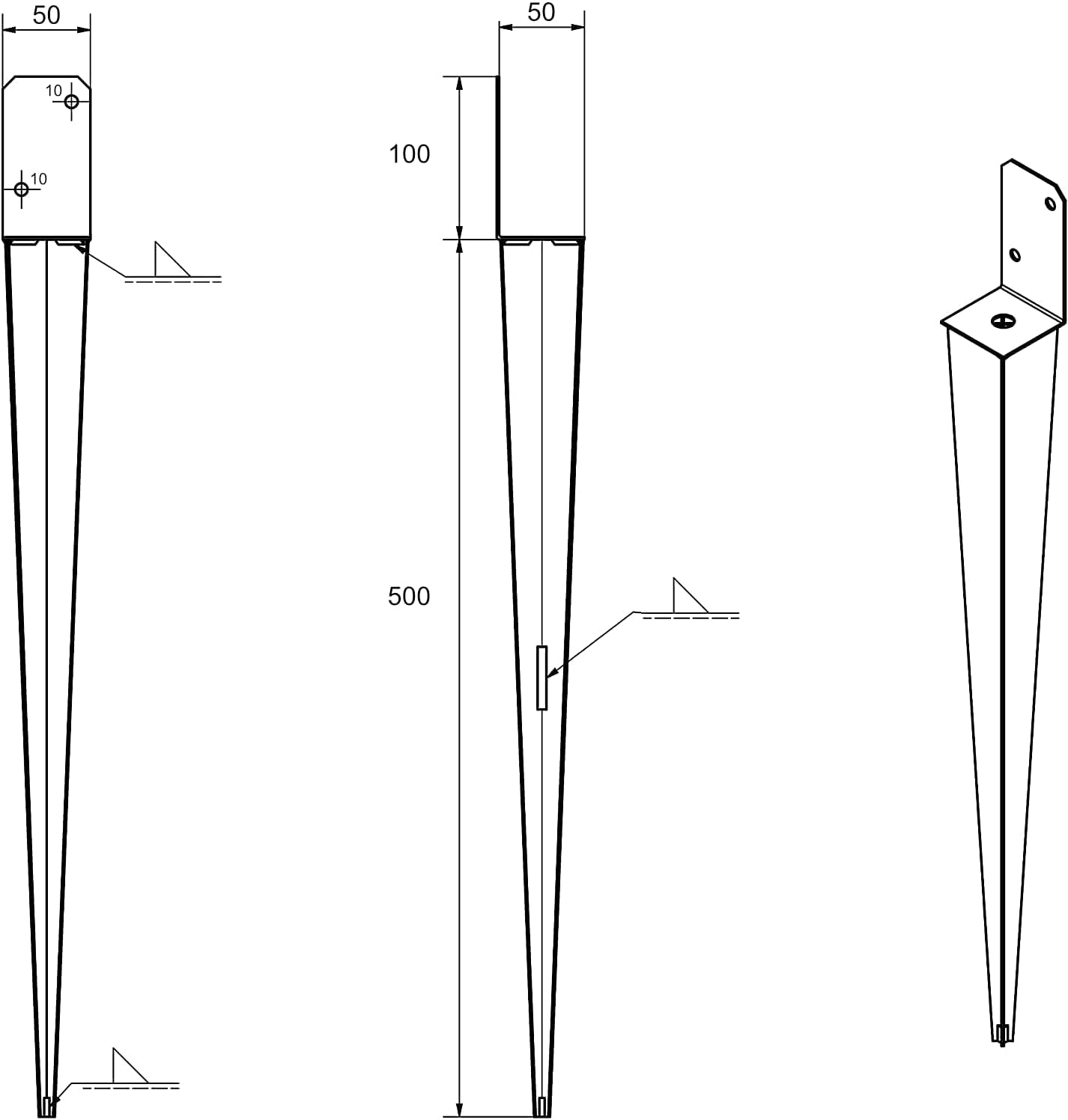 Set di 4 kit di ancoraggio per giardino da arrampicata, per gazebo e recinzioni, universali, 600 mm, 4 pezzi