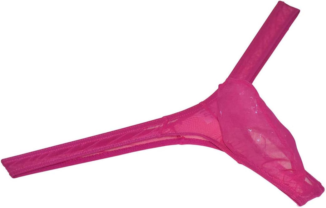 Men's Minimal Coverage Bulge Thong Underwear See-through Mesh Mini Bikini Tangas - Image 7