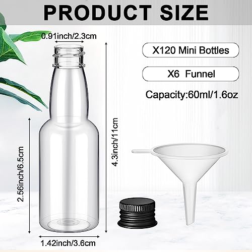 image for Yinder 120 Pcs Mini Liquor Bottles, Plastic Spirit Bottle Mini Empty P