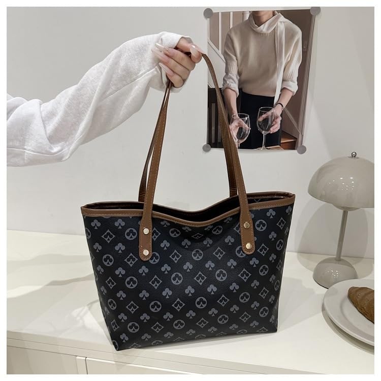 Large Capacity Floral Print Tote Bag for Women - Stylish Commuter Shoulder Handbag4