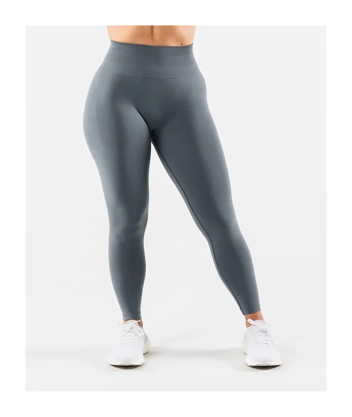Leggings Fitness da Donna Senza Cuciture Pantaloni Sportivi da Yoga Attillati e Traspiranti(Blue,S)