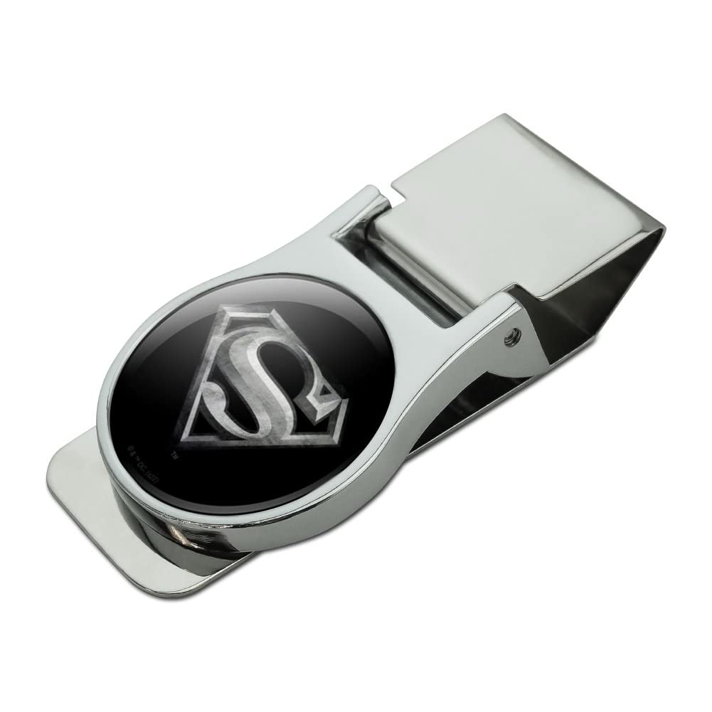 GRAPHICS & MORE Superman Steel Logo Satin Chrome Plated Metal Money Clip