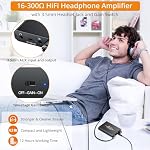 Neoteck Amplificateur d'écoute portable 16-300 Ohm, Amplifiant d' casque rechargeable avec 3.5mm Jack, Contrôle de volume, Interrupteur de gain à deux étages, amplificateur de tête pour téléphone mobile,PC,CD,MP3,MP4 Joueurs-non-Bluetooth