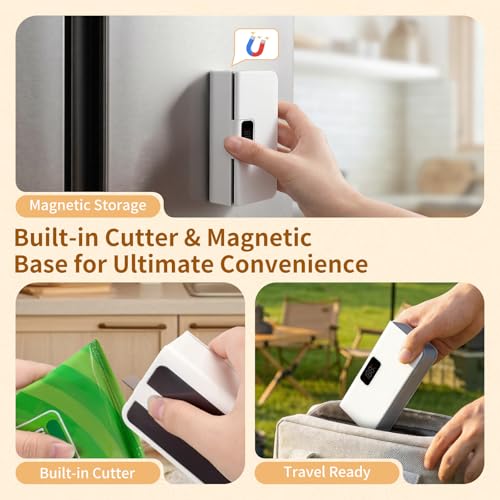 Image of Rechargeable Mini Bag Sealer,6 Adjustable Levels Portable Heat Sealer With Cutter & Magnetic For Food Storage,Sealing Machine For Chip Plastic & Mylar Bags,Kitchen Gadgets for Food Resealer& Freshness