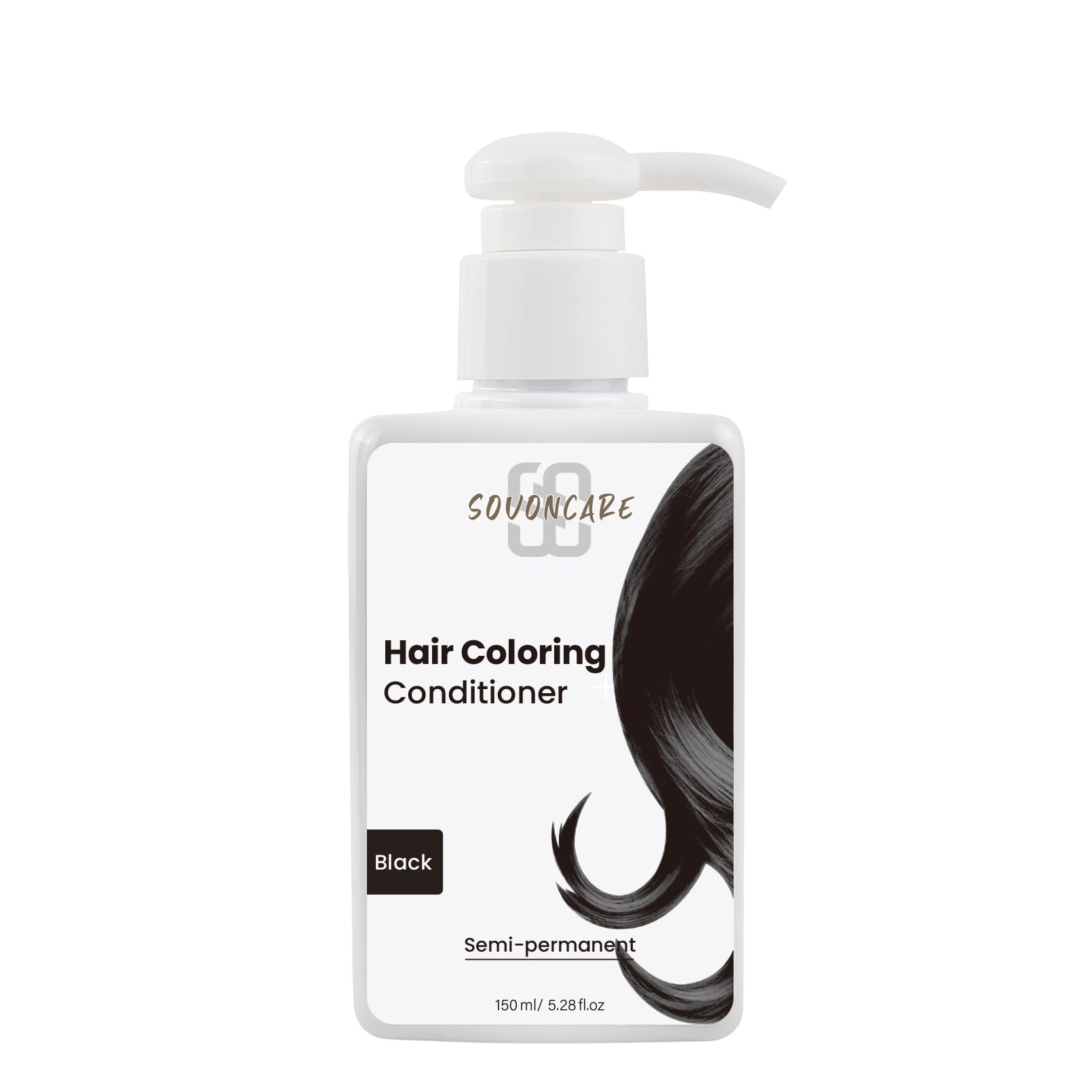 Hair Color Depositing Conditioner, Black Semi-Permanent Tint for Colored Hair, 5.28 OZ, Vibrant Results in 10 Mins, Cruelty-Free Haircare