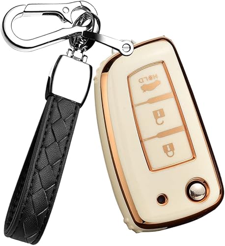 HIBEYO Funda para llave de TPU suave con 3 botones para Nissan Rogue Select Sport sin llave 2021, amarillento