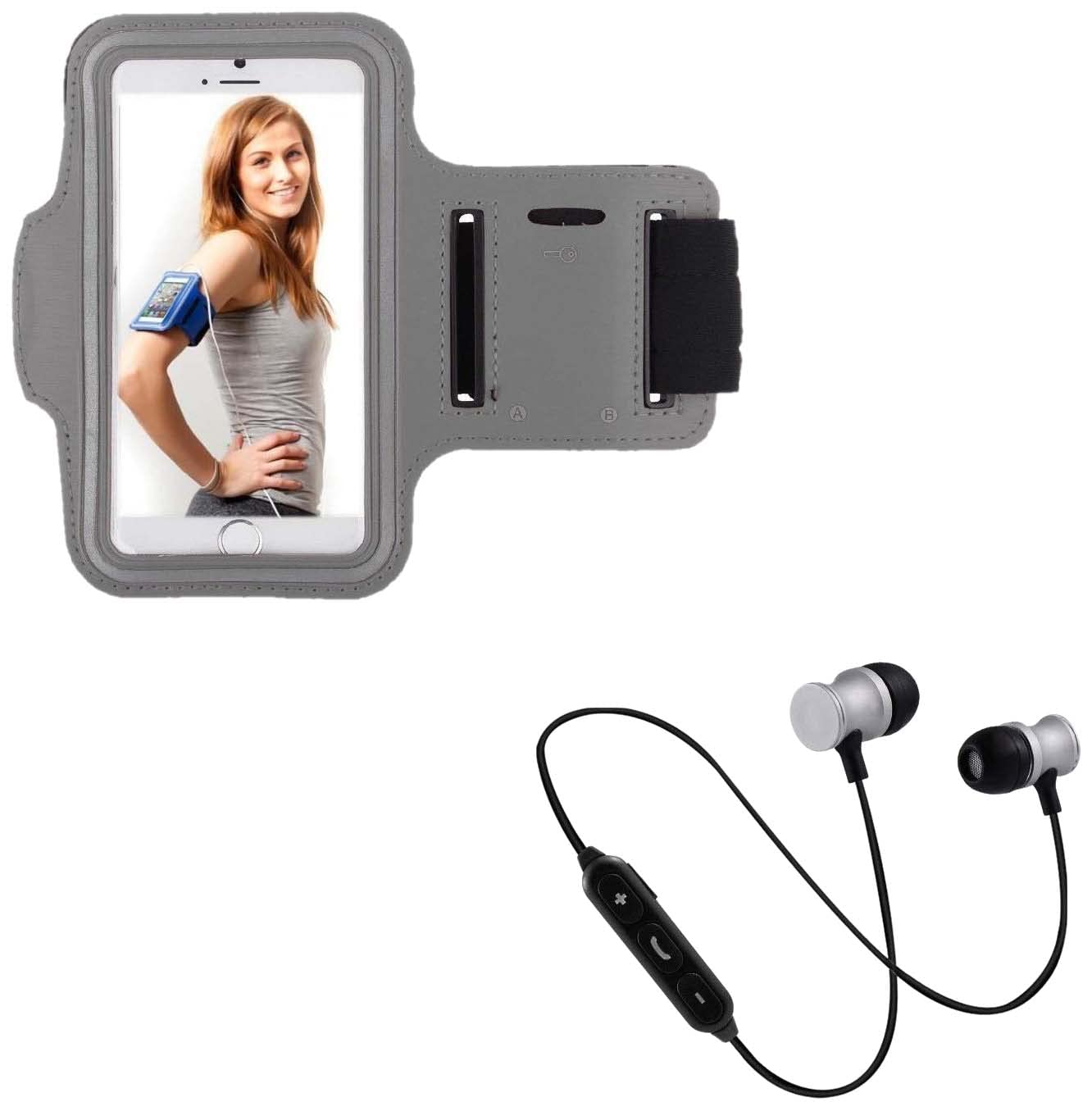 Pack sport iPhone 11 Pro écouteurs Bluetooth argent brassard running Courir T5 - 2