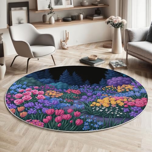 Tapis rond lavable et absorbant 160cm pour éviter les glissades - 2