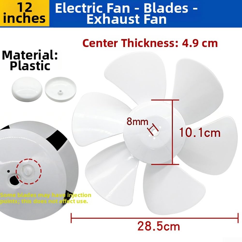 Lüftungsventilator mit D-Loch-Design für verbesserte Luftzirkulation, PVC, einfache Installation (30,5 cm)