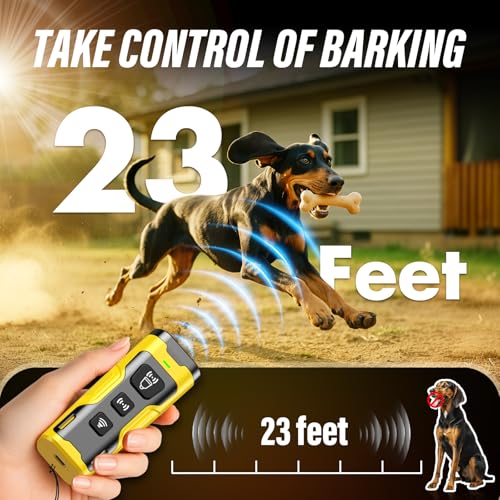 Image of YUYQA Dog Bark Deterrent Device, 3X Ultrasonic Anti Barking, 6 Training Modes 23 FT Range Barks No More Indoors Outdoors Behavior Correct Safe & Humane Rechargeable Compact Bark Control for Dogs