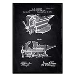 MADE IN SPAIN Nacnic Affiche brevet griffe enclume. Fiche avec l\'ancien format A3 de brevet de conception avec fond noir