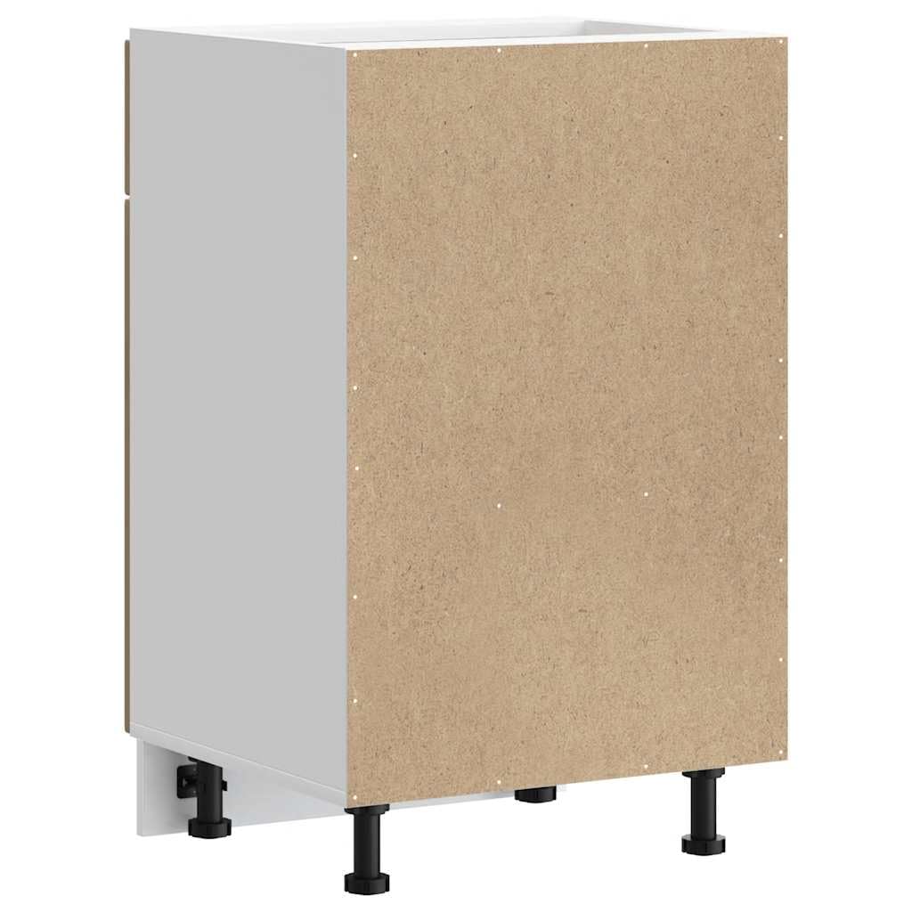 Porto Artisan - Mobiletto da cucina in legno di quercia Artisan, 50 x 46 x 81,5 cm, con ante e piedini regolabili, ideale per armadietti da cucina