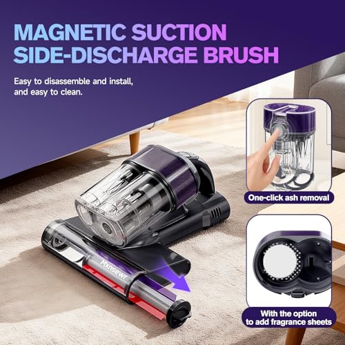 Image of Mxnsewr Mattress Vacuum Cleaner, Ultrasonic Bed Vacuum Cleaner with 18Kpa Strong Suction, 150F Heat & 253.7nm UV-C Light, Intelligent Dual Cup, One-Click Dust Removal for Bed, Sofa, Carpet, Gray