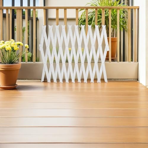 Enrejado de madera con acabado elegante blanco celosía ajustable Operitacx 7