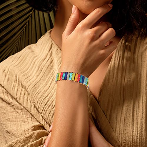 Image of Plumiss Women Boho Handmade Natural Stone Crystal Leather Bead Wrap Bracelets Collection